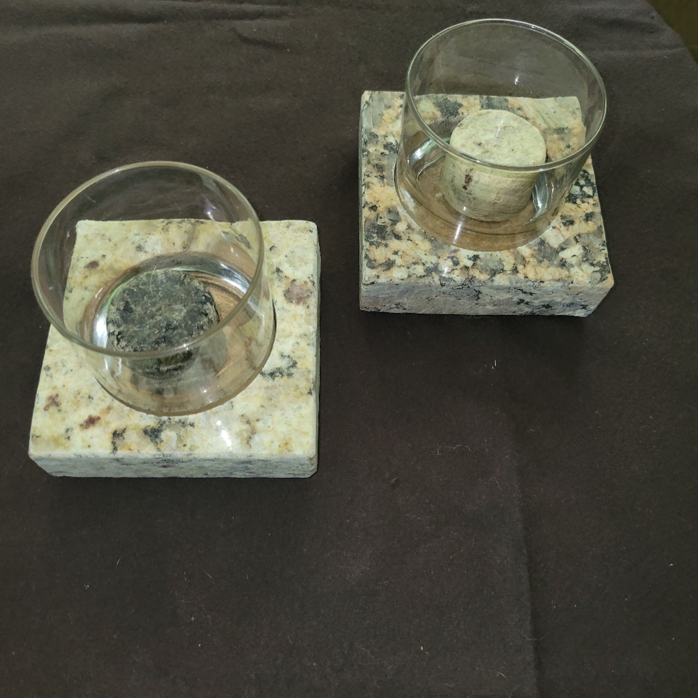 8oz "Rocks" Glasses in Stone Coasters